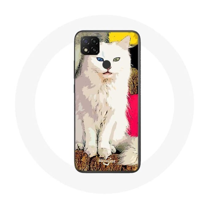 Coque Xiaomi Redmi 9C turc de Van Chat Blanc aux yeux bleu et jaune