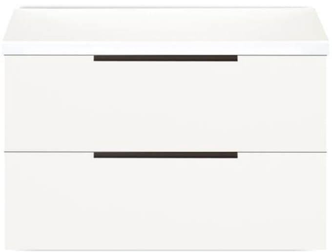 Seville Badmeubelset 80 cm - Wastafelblad Wit Hoogglans Edge Greep