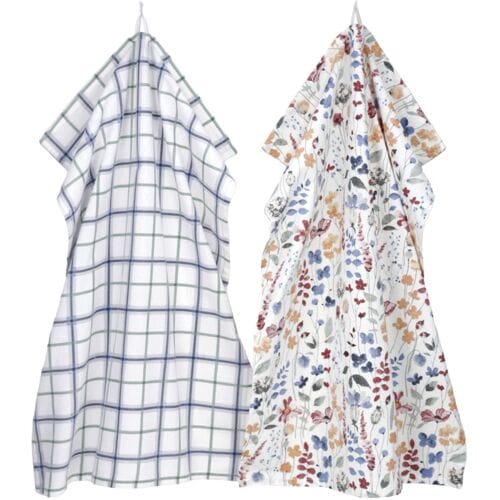 LIVARNO Set van 2 theedoeken 50 x 70 cm (Blauw)