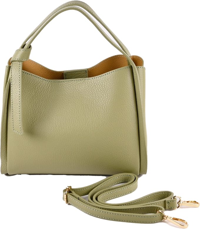 Giuliano lederen handtas Aliza - Dames - Made in Italy - Groen