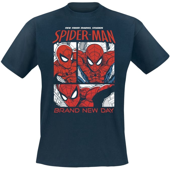 Spider-Man - Disney T-shirt - New Comics Pose - S tot XXL - voor Mannen - navy