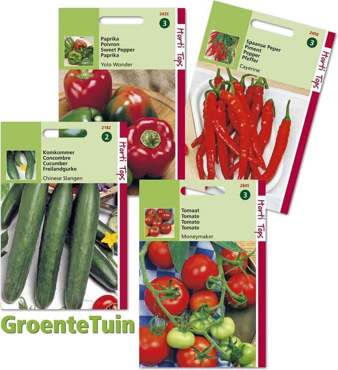 Hortitops GroenteTuin - 4  zakjes zaden