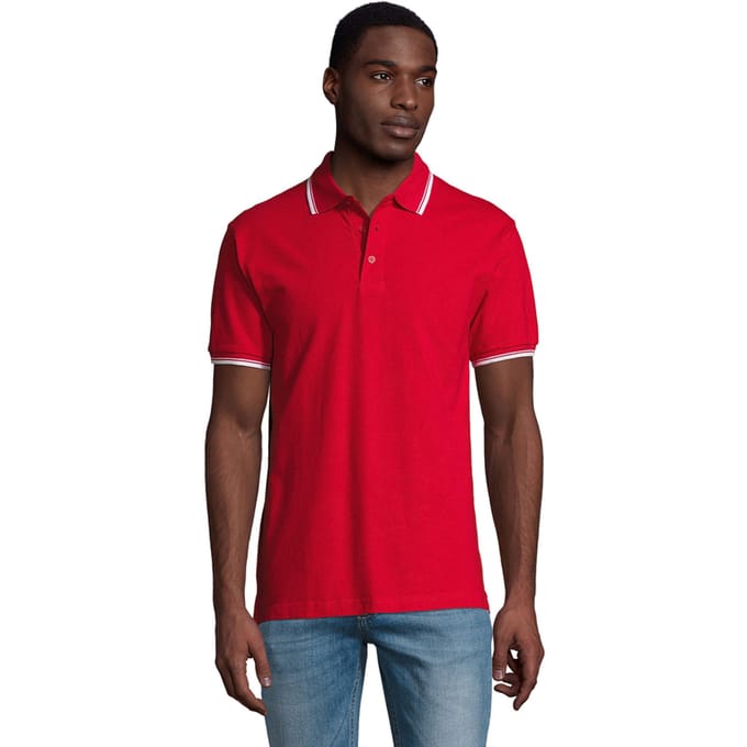 SOLS Heren Praktijk Contrast Poloshirt (Rood)