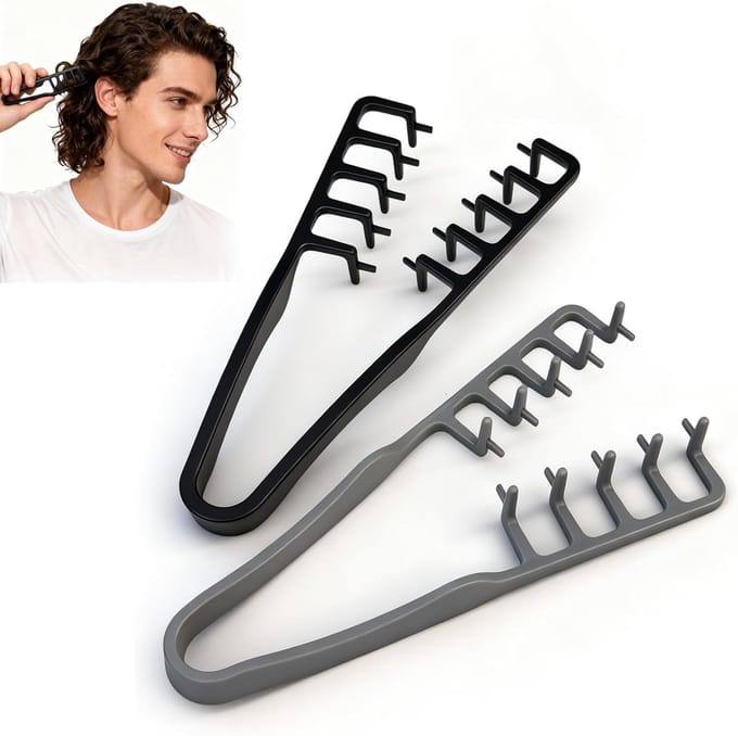 Textuur Kam - Volume Kam - Haar Stylen - Brede Tanden - 22.6 cm - Grijs Zwart