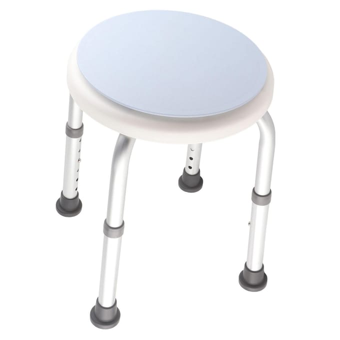 Verstelbare Ronde Bad Douche Kruk Aluminium Legering Draaibaar Zitting 360 graden Roterend Veiligheidsstoel gray