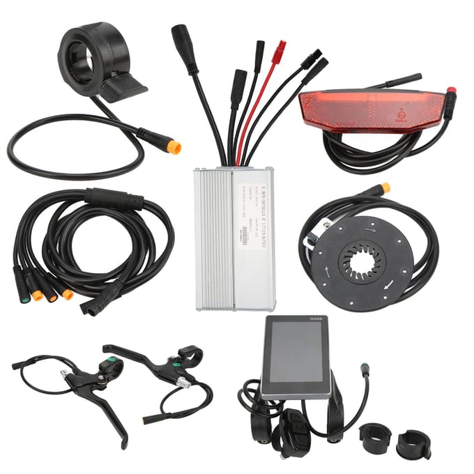 36V48V 1000W Elektrische Motor Controller Kit 30A Motorcontroller met GD06 LCD-paneel 130X Gashendel black
