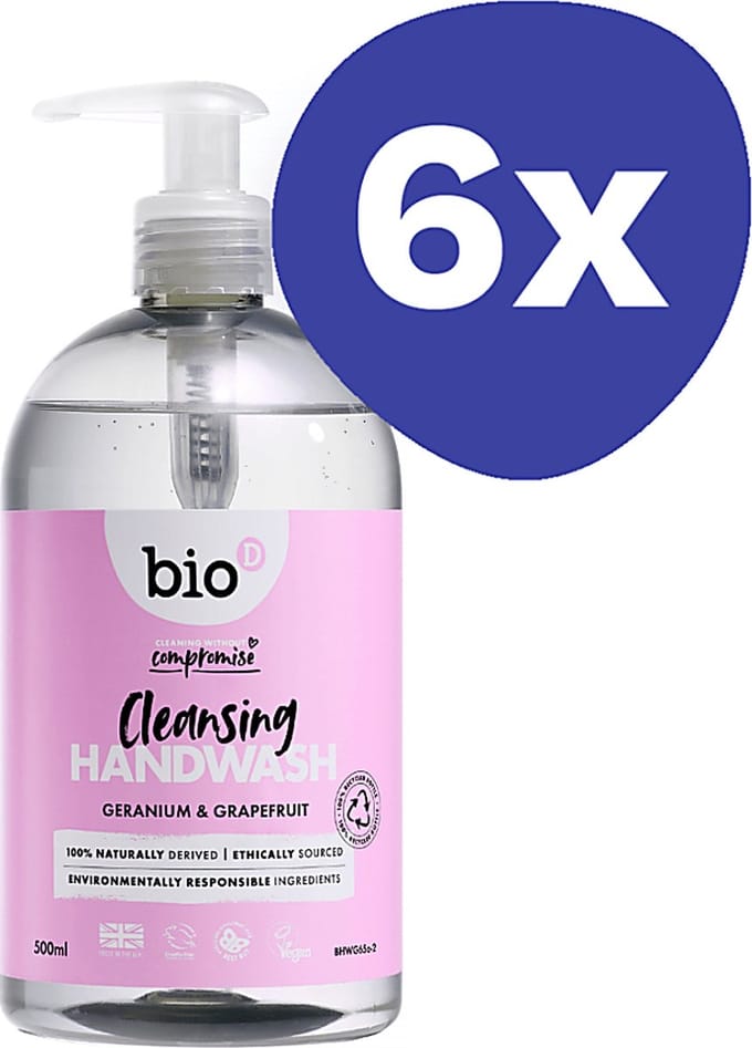 Bio-D Handzeep Geranium & Grapefruit 6x 500ML