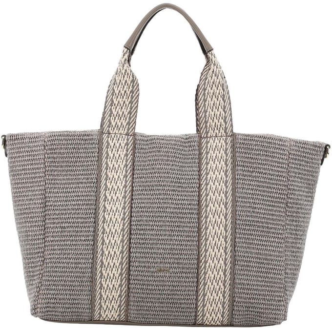 abro Schoudertas Fabric Raffia Shopper Kaia Tope Grijs
