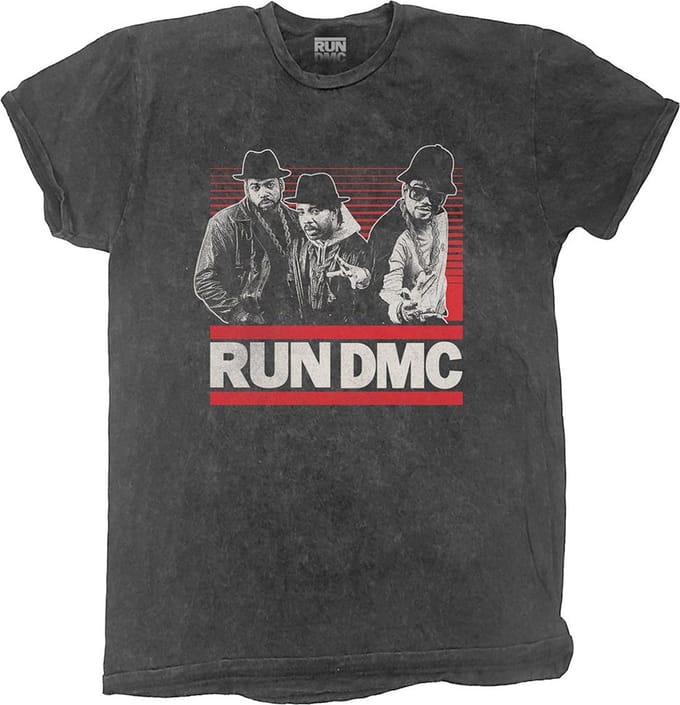 Run DMC - Gradient Bars Heren T-shirt - S - Zwart