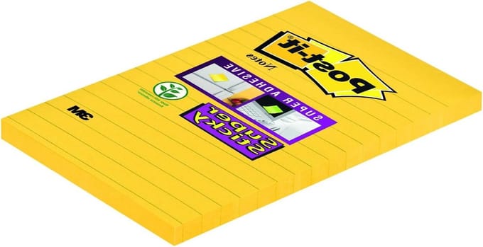 660-S Super Sticky Notes 6 blokken à 75 vellen narcissengeel gelinieerd - 102 x 152 mm Office Sticky Notes