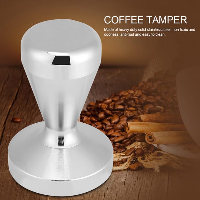 Presse à café à base plate en acier inoxydable 57,5 mm/49 mm pour grains de café expresso
