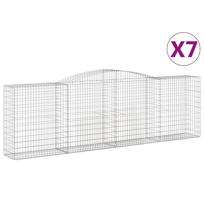 vidaXL - Schanskorven - 7 - st - gewelfd - 400x50x120/140 - cm - ijzer