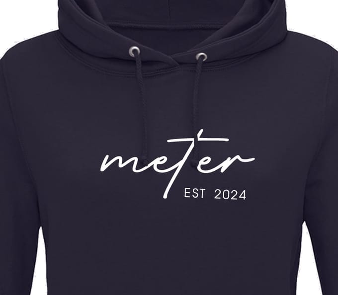 Hoodie dames met capuchon - Sweater dames capuchon - Meter - Meter cadeau - Liefste meter - Meter est 2024 - Navy S