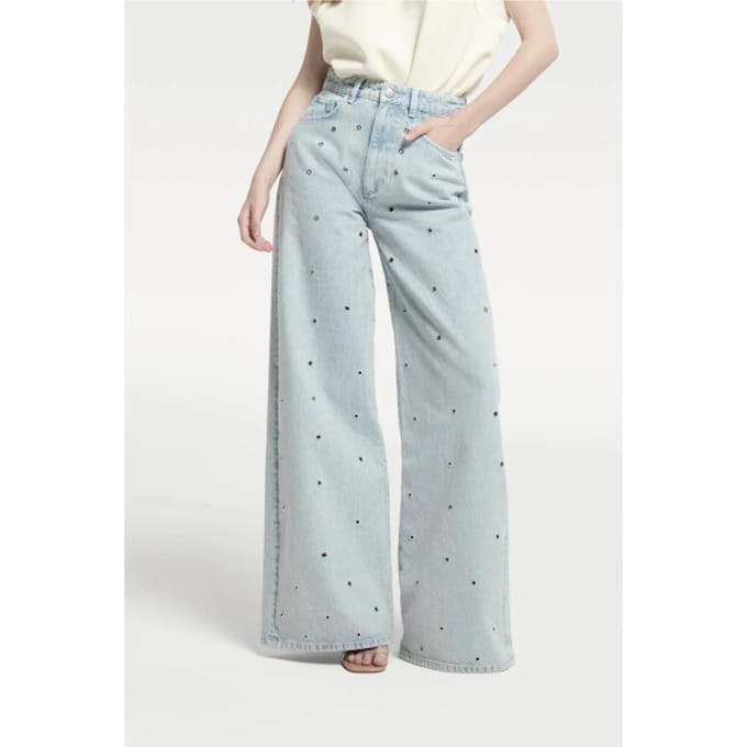 Homage to Denim H-cs26m02 palazzo jeans with eyelets