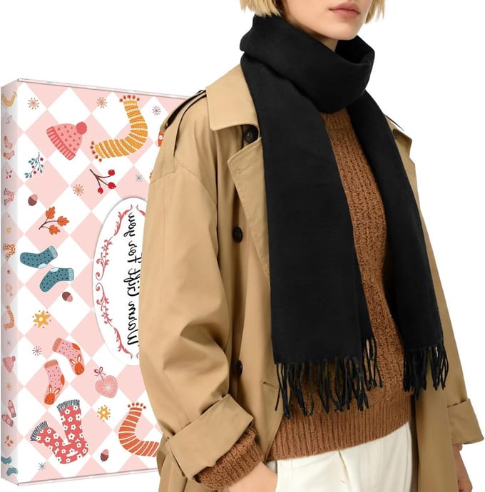 Oversized Checked Cashmere Sjaal voor Dames, Zachte Lange Wraps voor Herfst en Winter, Trendy Accessoire