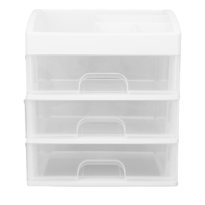 3 Lagen Lade Make-up Organizer 3 Lagen Lade Type Stofdicht Make-up Opberglades Transparant white