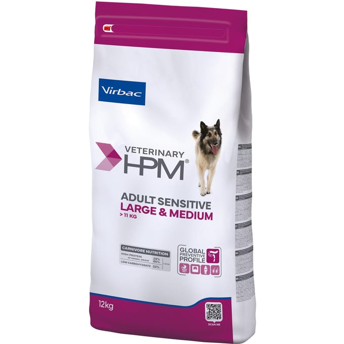 Virbac Veterinary HPM Adult Hond Gevoelige Spijsvertering Large & Medium - Dubbelpak: 2 x 12 kg