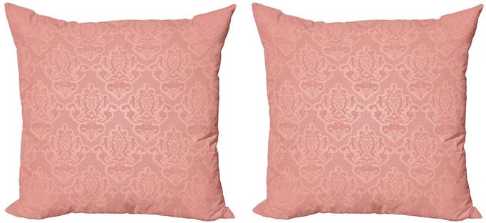 ABAKUHAUS Perzik Kussensloop Set – 2x 45x45 cm – Ombre Kant – Mikrofaser