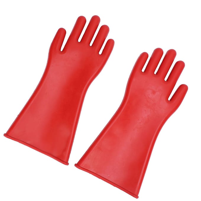 1 Paar Elektrisch Geïsoleerde Handschoenen Rubber Waterdicht Elektrisch Isolerende Handschoenen 12000V red