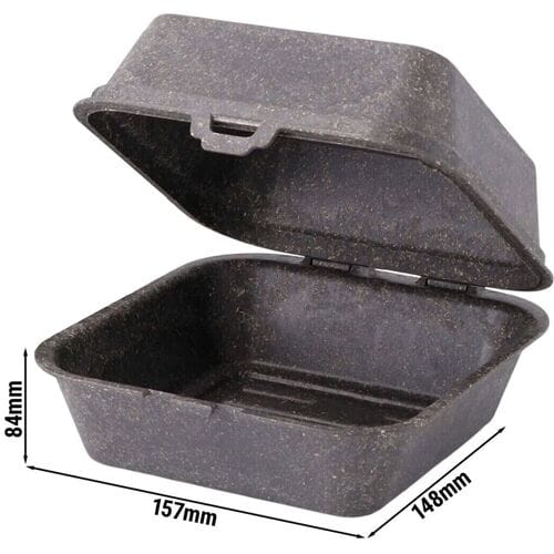 GGM Gastro (60 Stück) Mehrweg-Burgerbox - 160x150x85mm - Grau