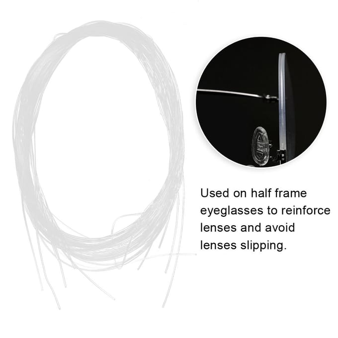 5 Pièces Lunettes Demi-Monture Insertion de Verres Intercalaire Accessoire de Réparation de Lunettes 0.55mm white