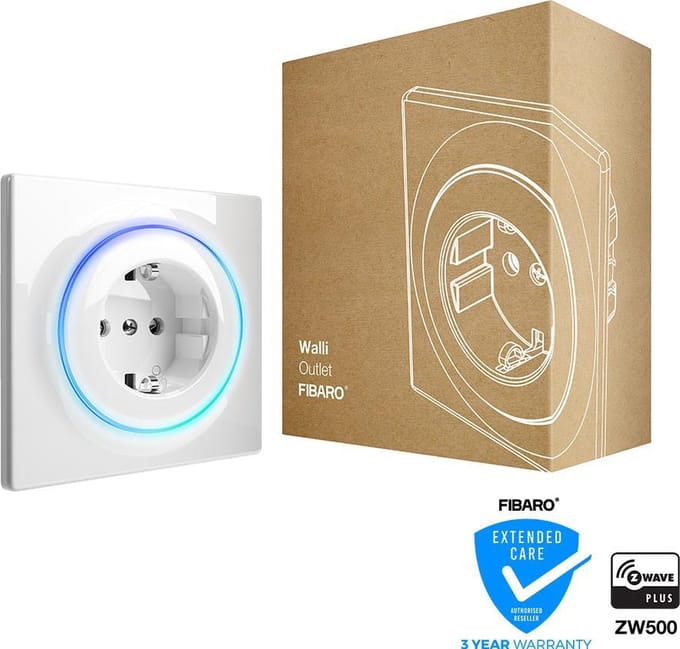 FIBARO Walli Outlet Type F - Wit - Slimme stekker met energie meting - NL versie