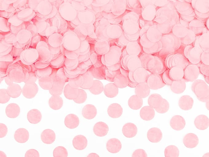 PartyDeco Confetti Cirkels Lichtroze (15 g)