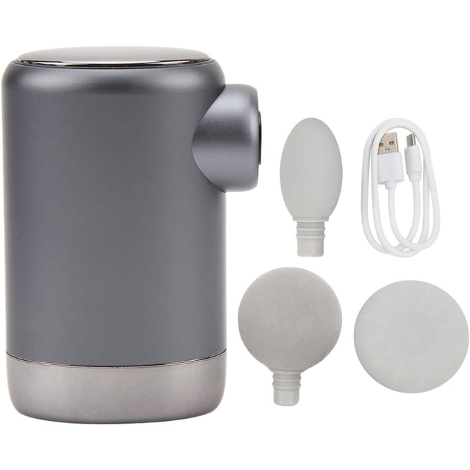 Mini Diepe Weefsel Massager Draagbare Zak Handheld Percussie Spier Massager met 3 Massagekoppen voor Atleten Spier grijs