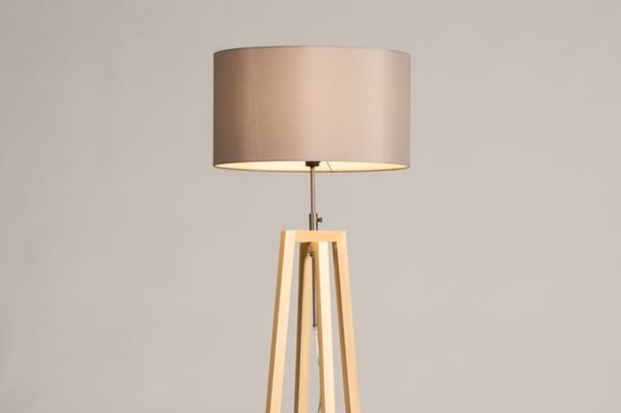 Lumidora Vloerlamp 31132 - LILLE - E27 - Grijs - Naturel - Hout - ⌀ 48 cm