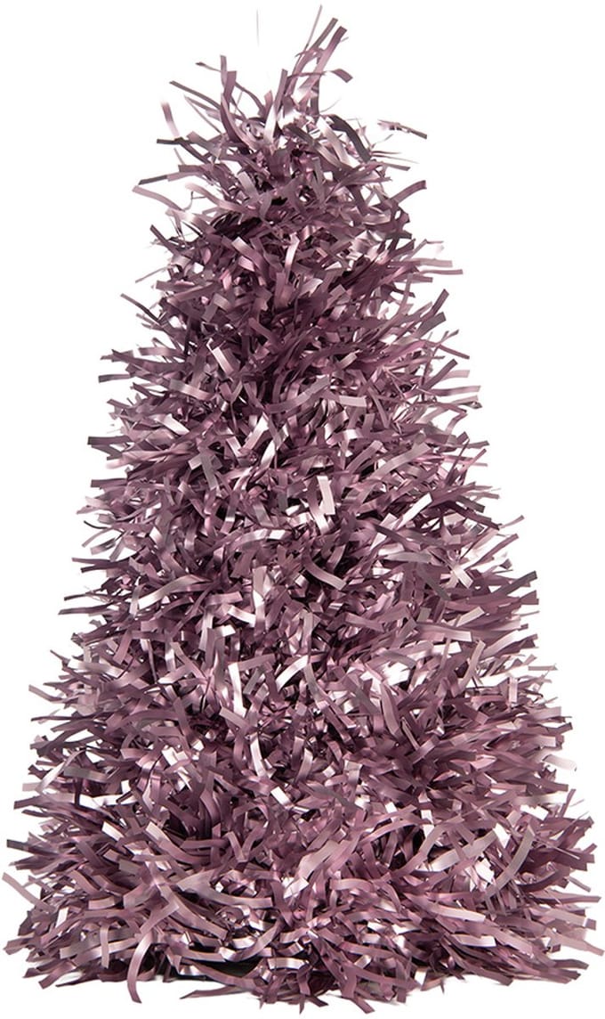 Clayre & Eef Kerstdecoratie Kerstboom Ø 12x27 cm Paars Kunststof