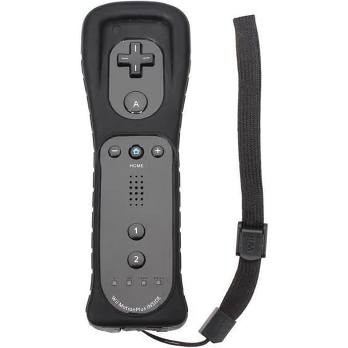 Motion Plus Télécommande Droite pour Wii et WiiU Noir