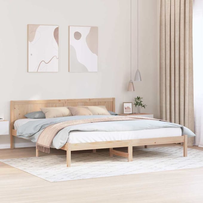 vidaXL - Bedframe - Bruin - 200 - x - 200 - cm - Massief - grenenhout