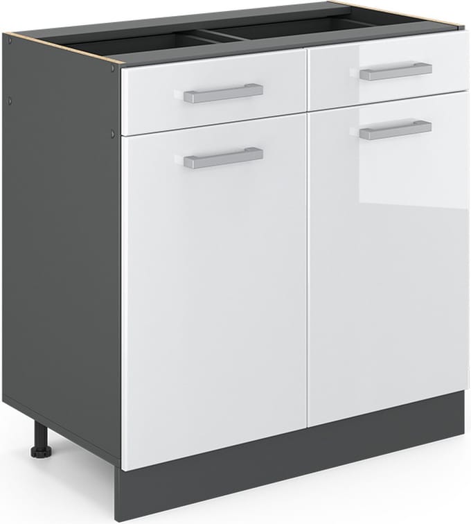 Vicco R-Line Keukenonderkast – 80 cm, WB Antraciet Wit Hoogglans
