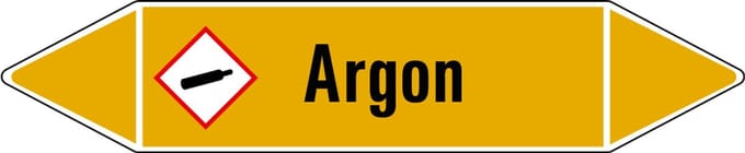 Argon leidingmarkering op vel 75 x 17 mm - 8 per vel