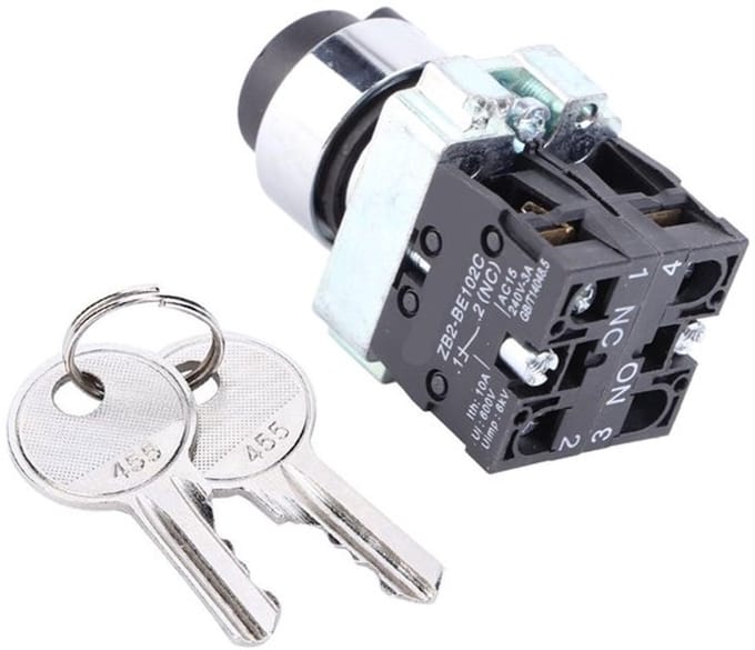 Allecto - Power Lock Sleutelschakelaar - 2 standen - Lange levensduur