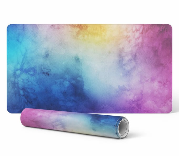 Toetsenbordmat en accessoires met aquarel ombre-effect, 120x60 cm