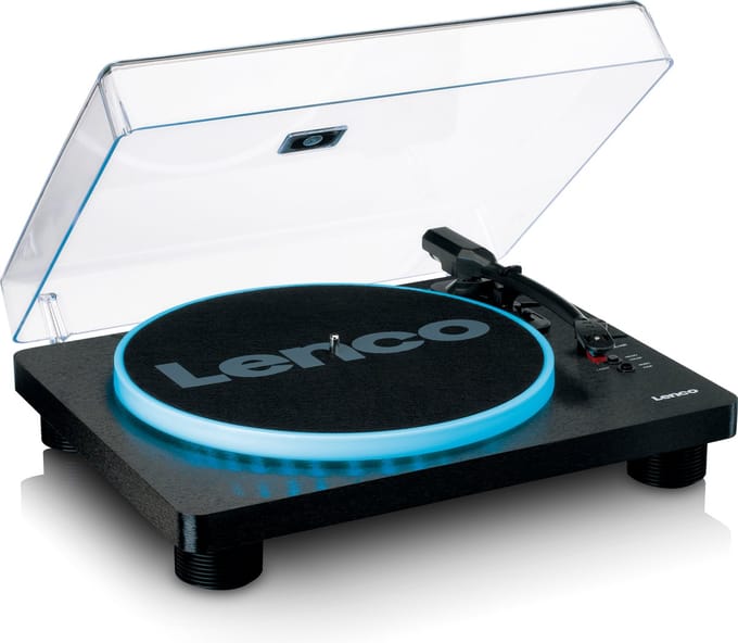 Lenco Platenspeler - Ingebouwde Speakers - Auto-stop - USB encoding - LED-verlichting- LS-50LEDBK - Zwart
