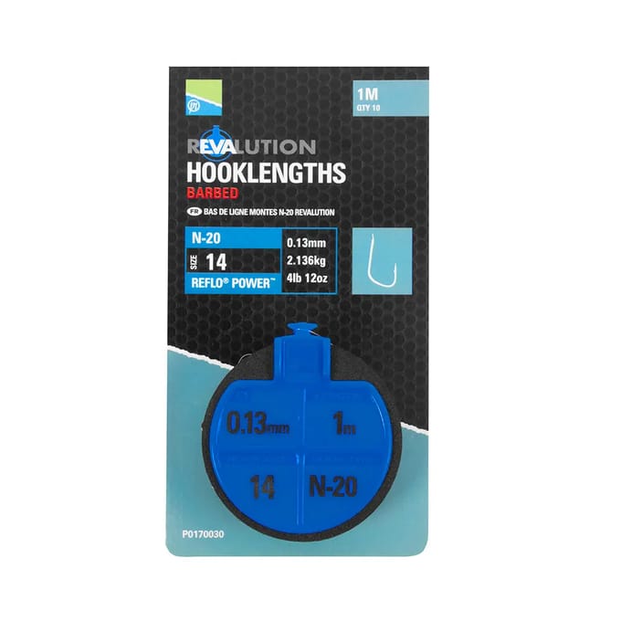 Gemonteerde leiders Preston revalution hooklengths n20 (x10)