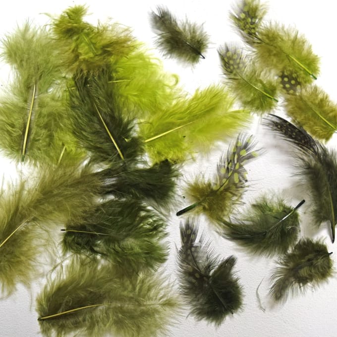Vaessen Creative Marabou - feathers & guinea fowl - 5-13cm - Forest