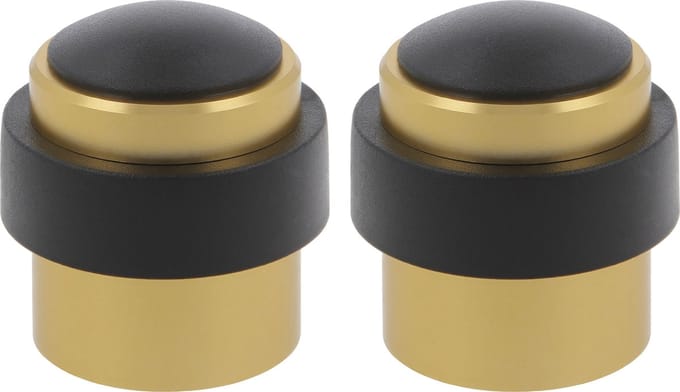 AMIG Deurstopper/deurbuffer - 2x - D30mm - inclusief schroeven - goud