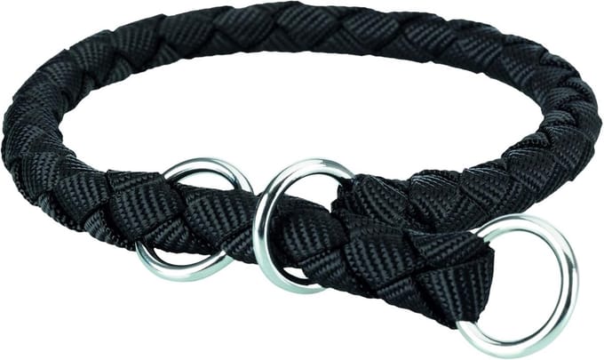 Verstelbare Semi-Choke Hondenhalsband Nylon - Zwart