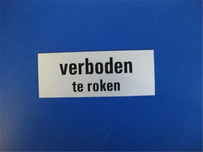 Tekstplaat 130X50Mm Alu Roken Verboden