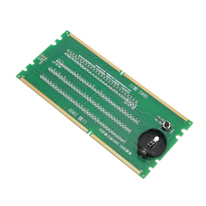 Computergeheugentester DDR2 DDR3 2-in-1 PCB Materiaal Lichtemitterende Diodes Desktop Moederbord Tester blue