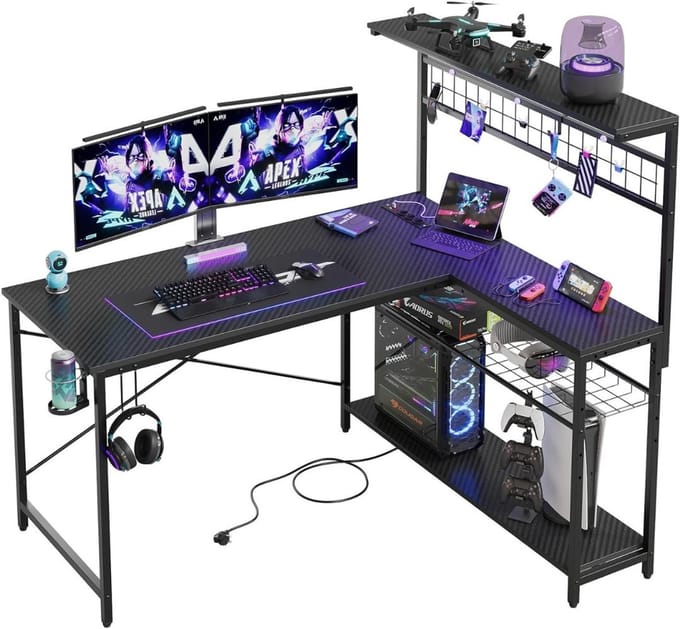DailySupplies® Gaming Bureau met LED Verlichting - Computertafel - Computermeubel