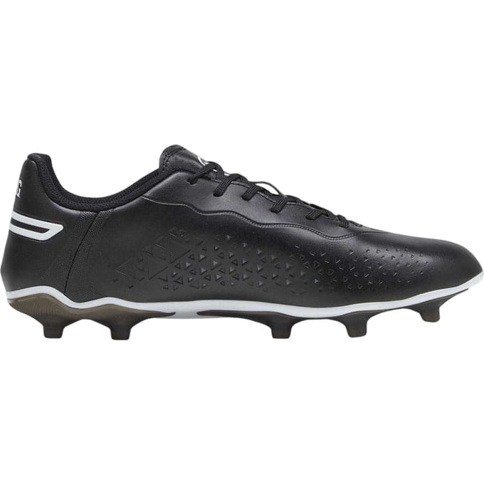 Puma Heren King Match Synthetisch Leder Stevige Grond Voetbalschoenen (Zwart, Wit)