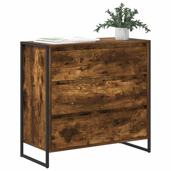 vidaXL - Dressoir - Rook - Eik - 79 - x - 36 - x - 75.5 - cm - Bewerkt - hout