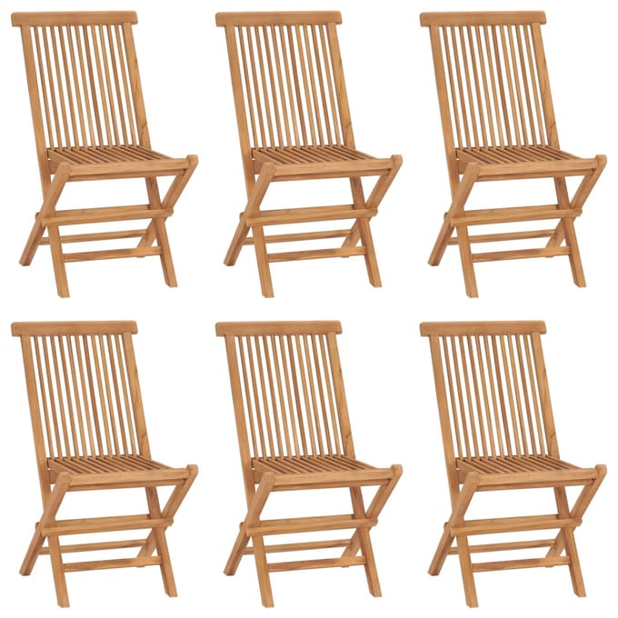 vidaXL - Klapstoelen - 6 - stuks - van - massief - teakhout