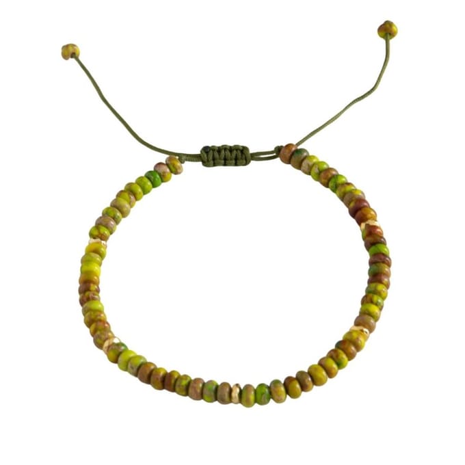 Marama - armband Green Fields - edelsteen Jaspis - verstelbaar - vegan