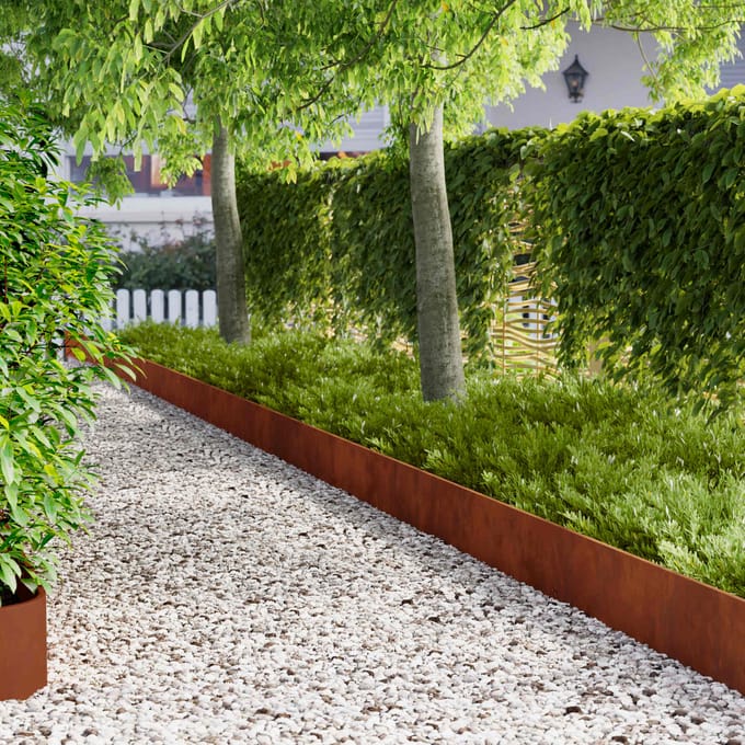 vidaXL - Gazonrand - 10 - st - 103 - x - 25 - cm - Staal - Roestkleurig