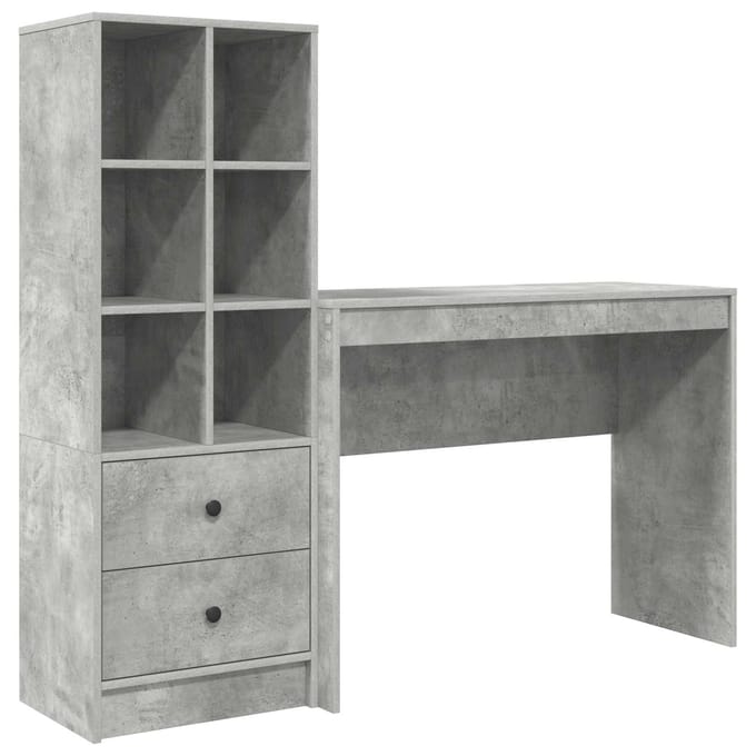 vidaXL - Bureau - Beton - Grijs - 145,5 - x - 40 - x - 127 - cm - 2 - st